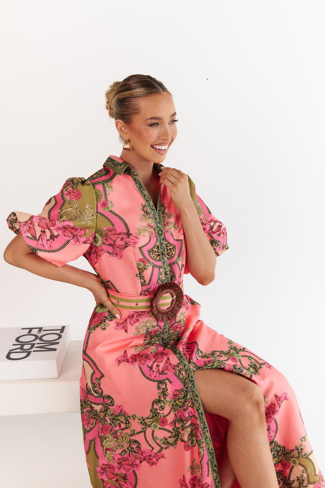 Madison Garden Maxi Dress (Raffia Belt Edition)