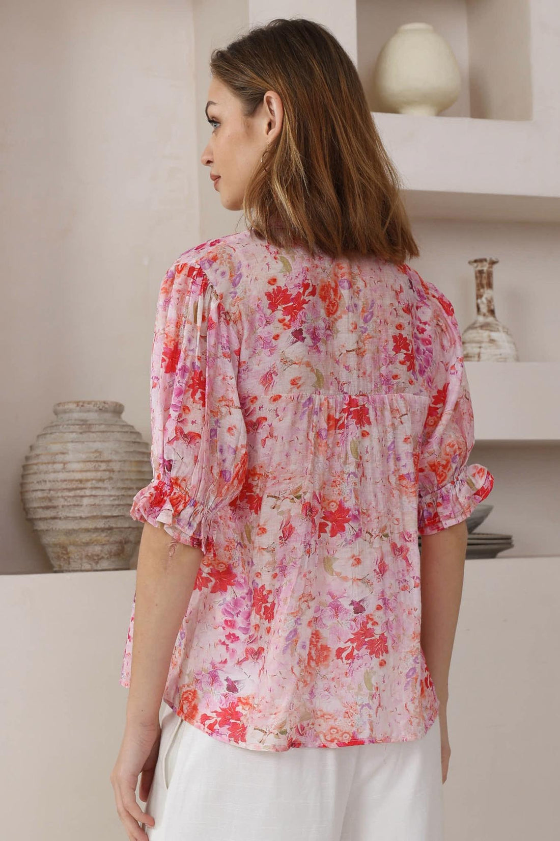 Mara Floral Shirt - Pink