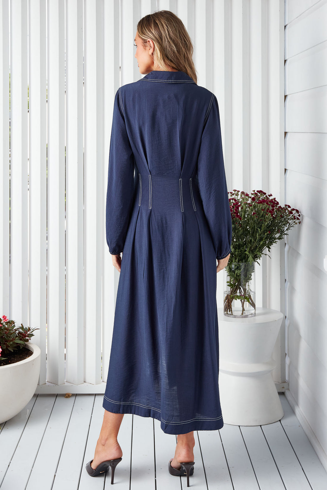 Matilda Midi Dress - Navy