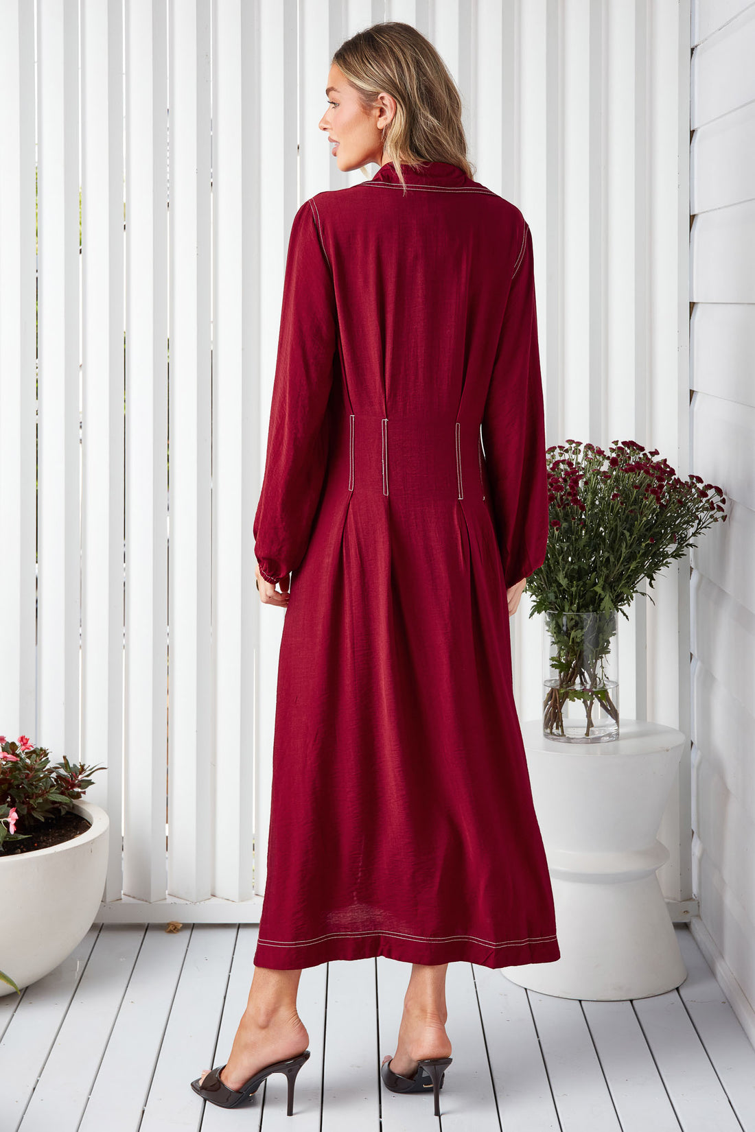 Matilda Midi Dress - Wine
