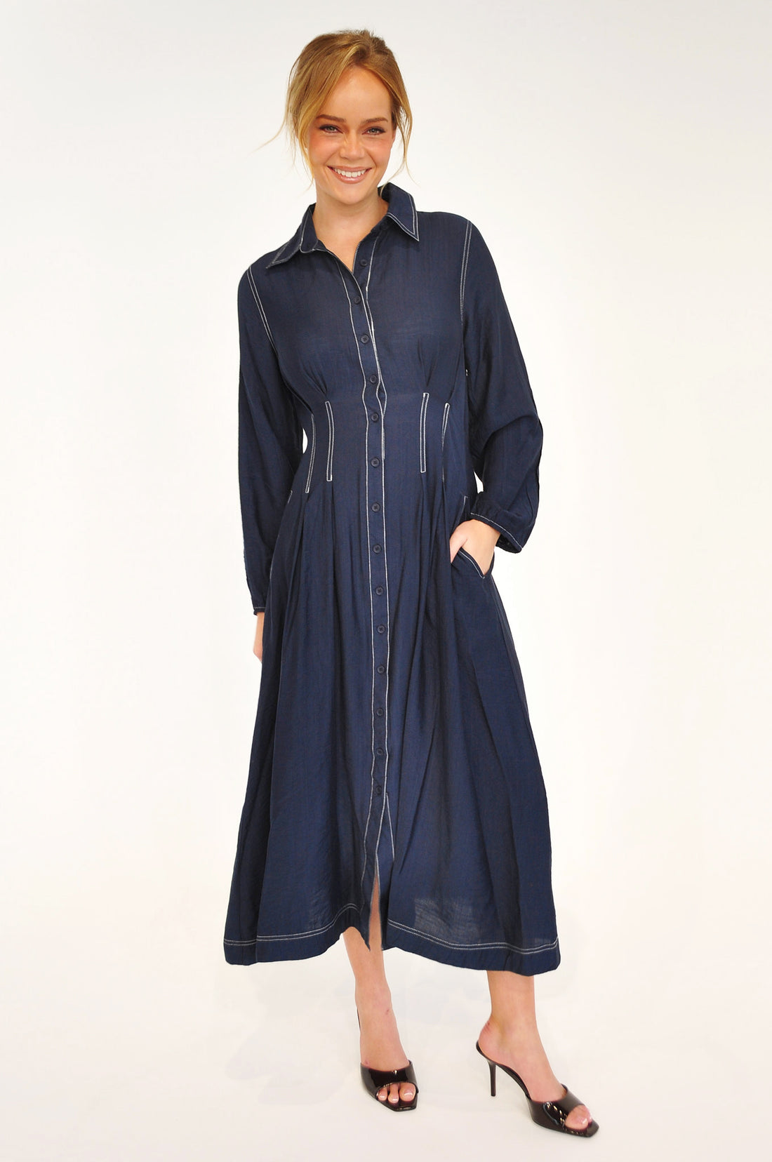 Matilda Midi Dress - Navy - FINAL SALE