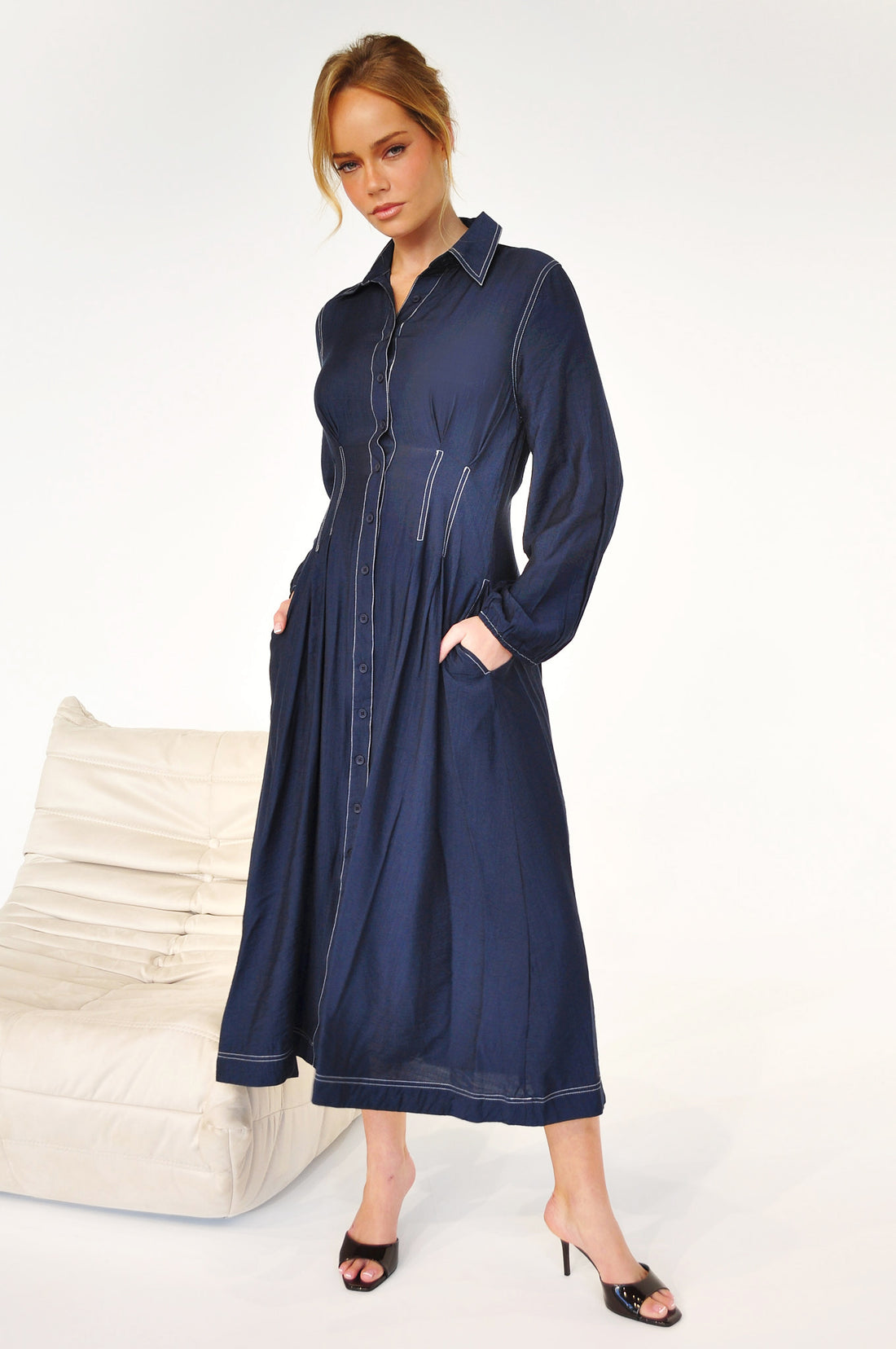 Matilda Midi Dress - Navy - FINAL SALE