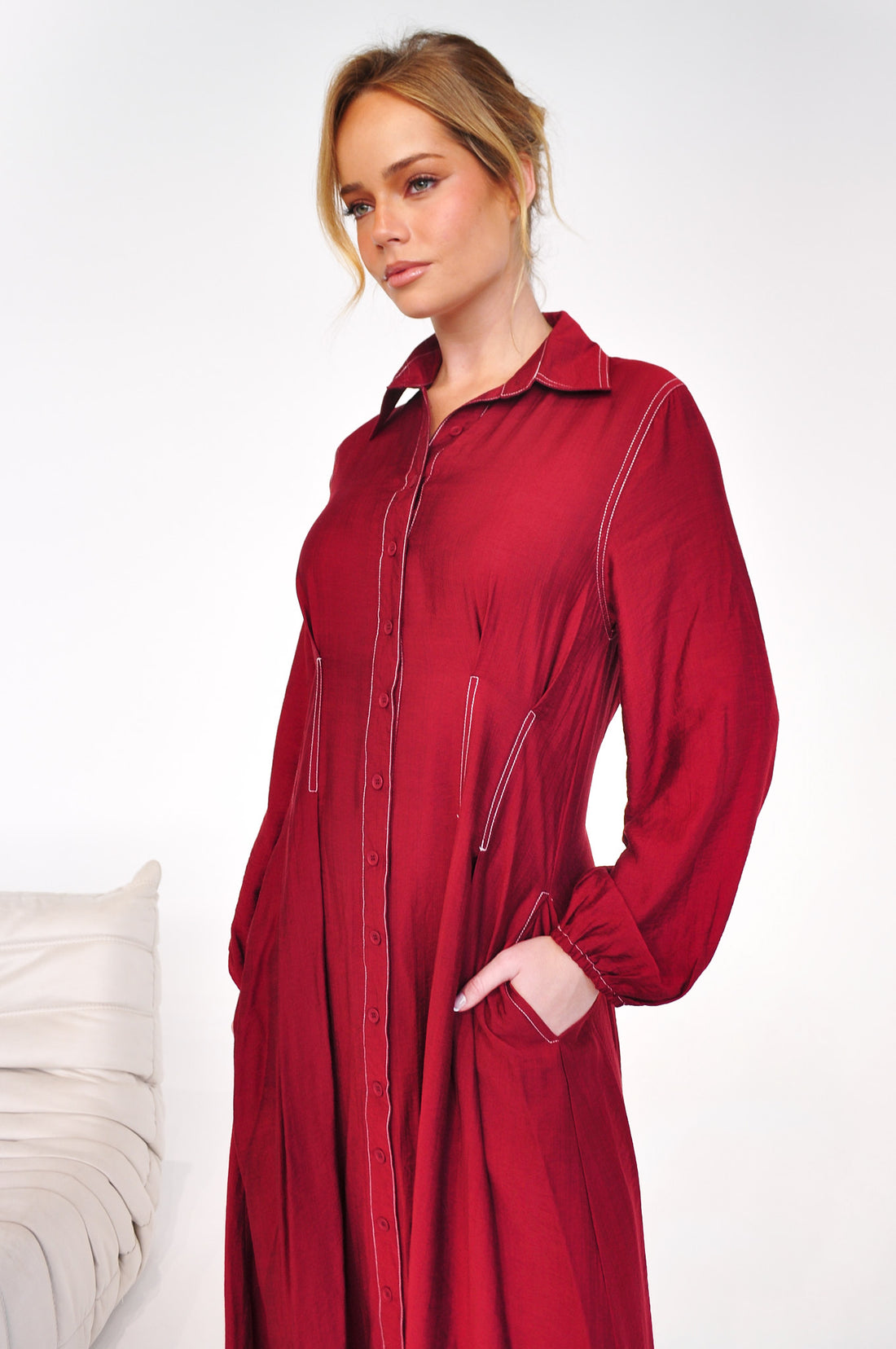 Matilda Midi Dress - Wine
