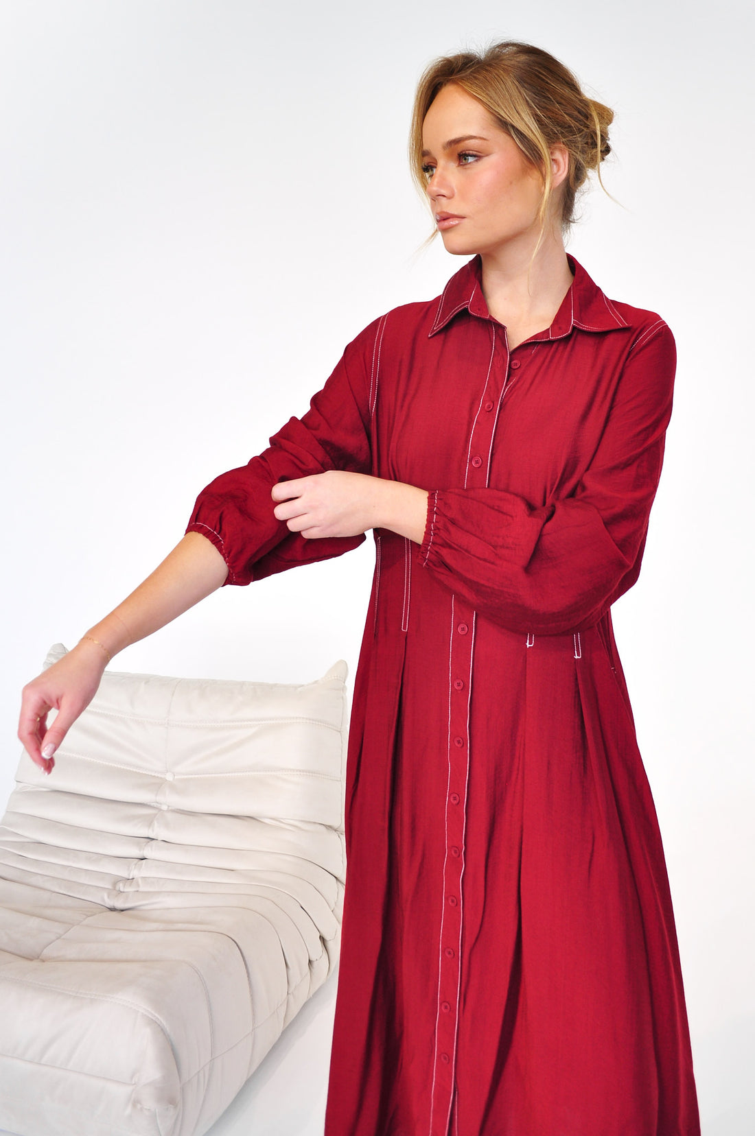 Matilda Midi Dress - Wine