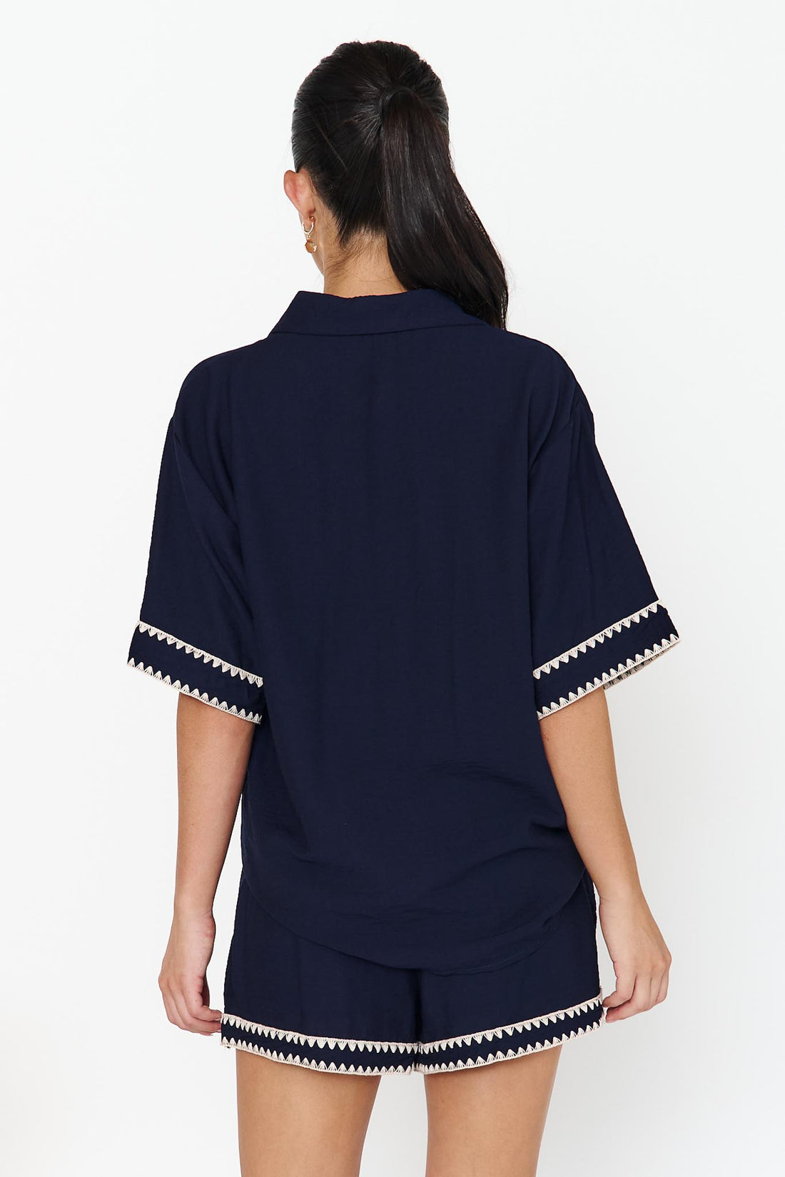 Maui Palm Shirt - Navy