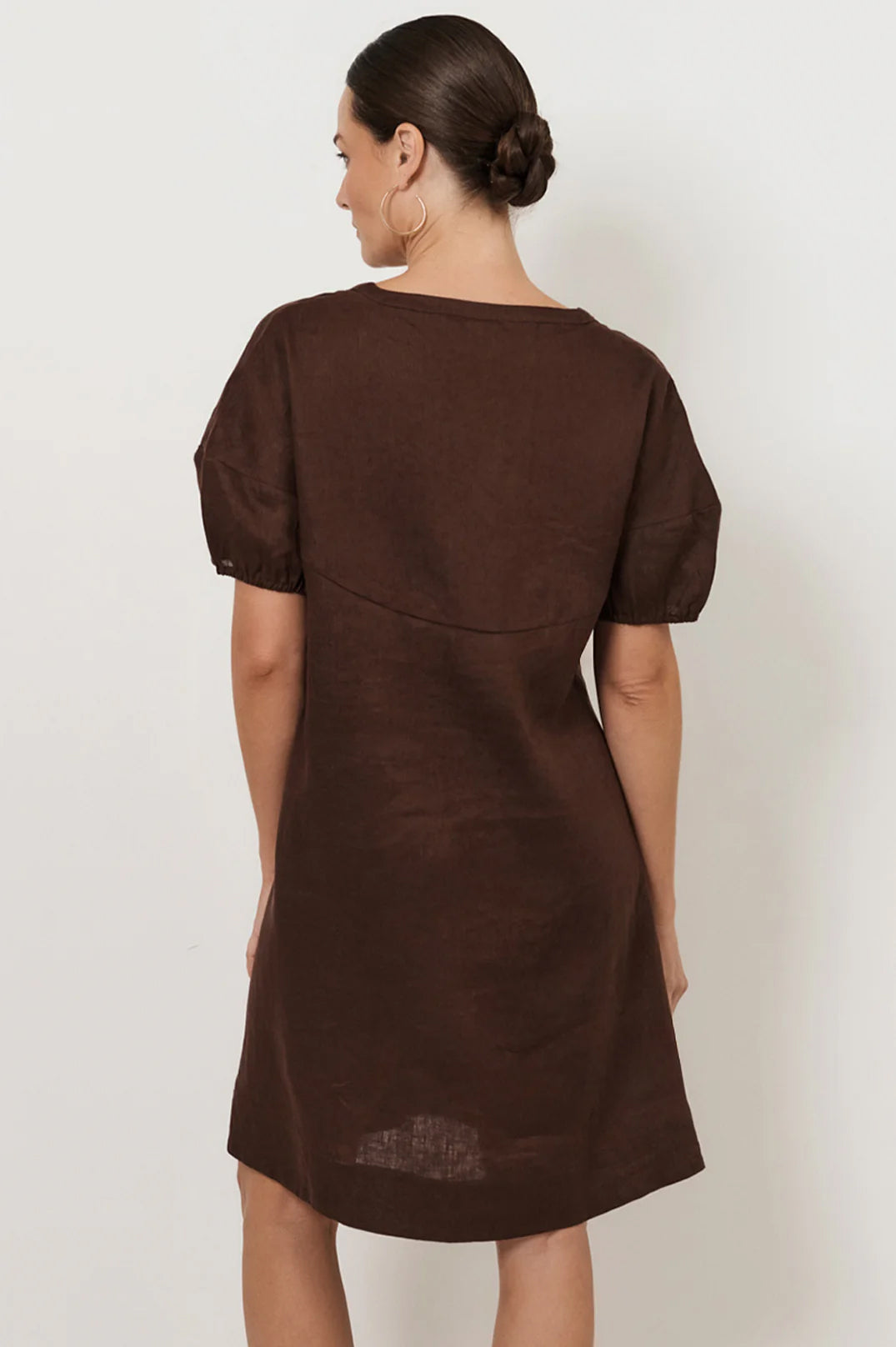 Maura Linen Dress - Chocolate