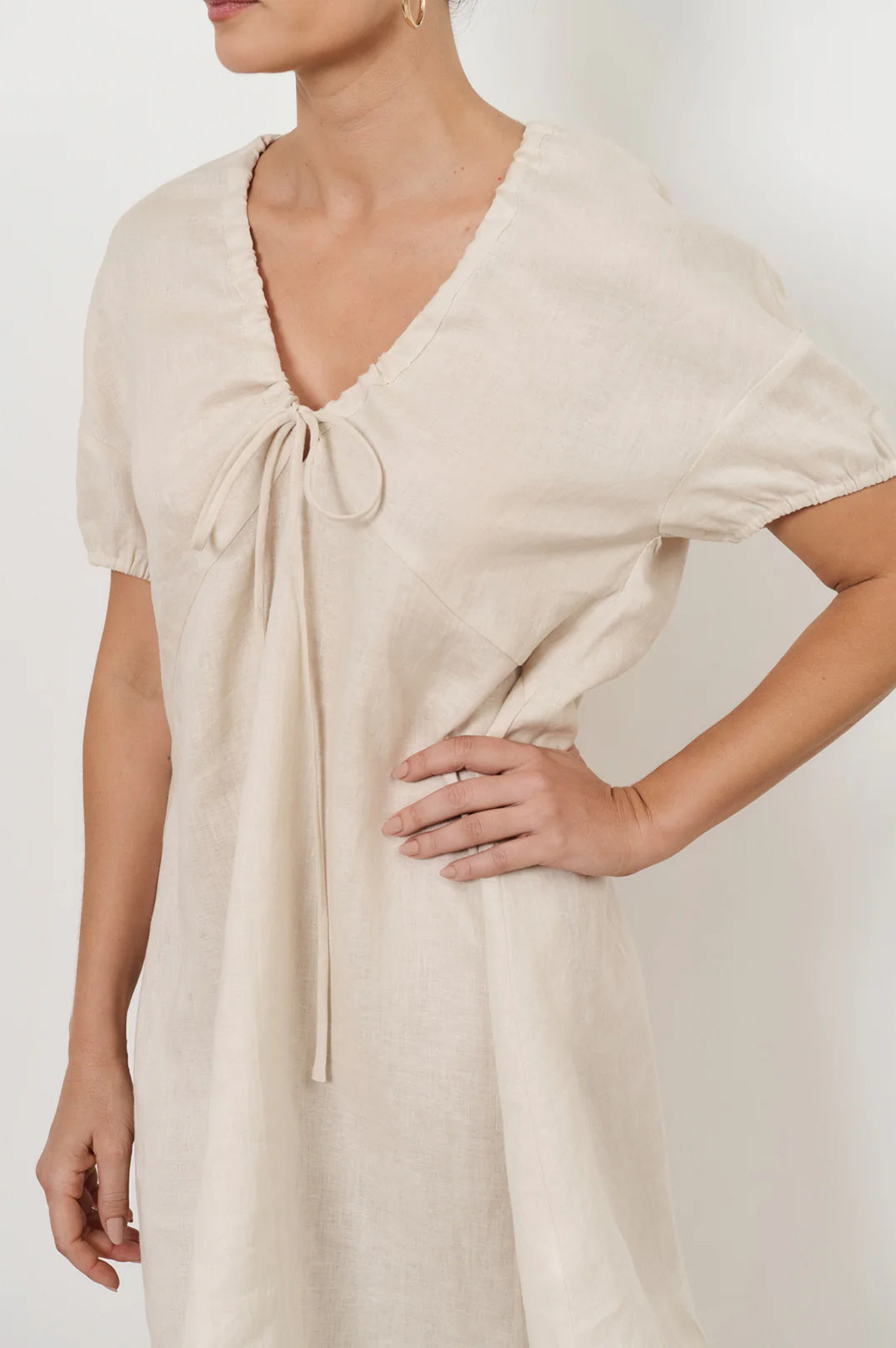 Maura Linen Dress - Stone