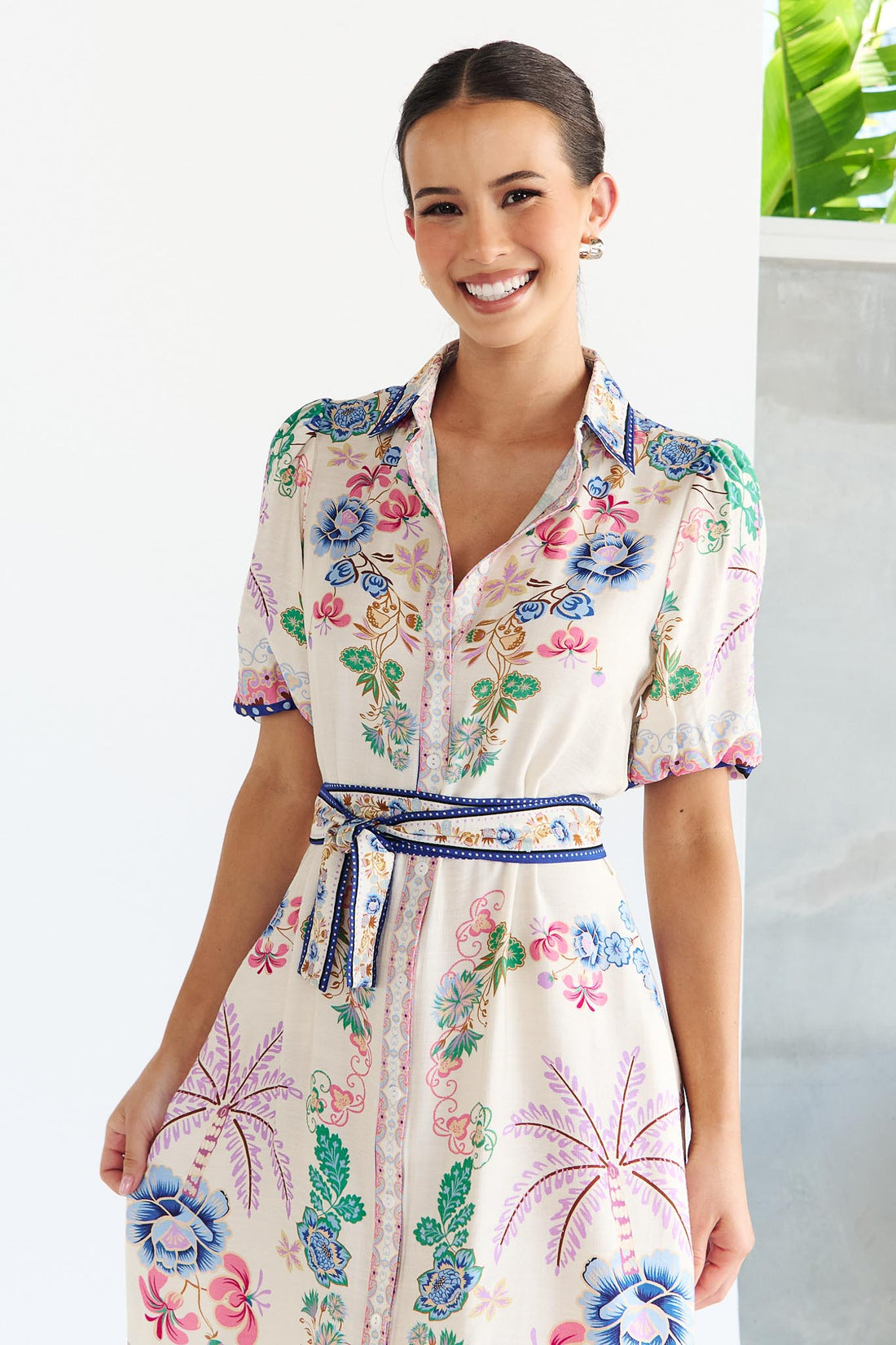 Meredith Maxi Shirt Dress - Floral