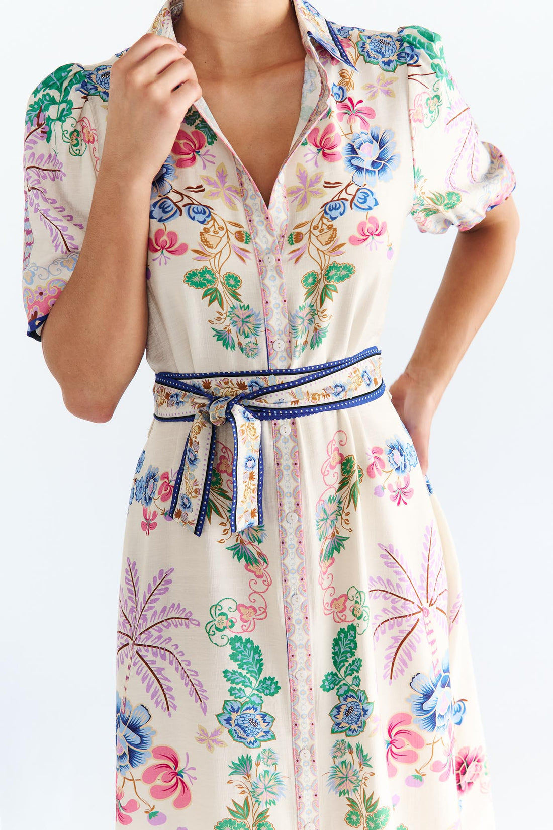 Meredith Maxi Shirt Dress - Floral