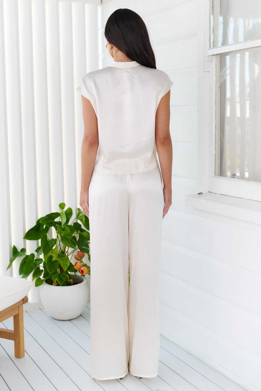 Mila Drape Top - Cream