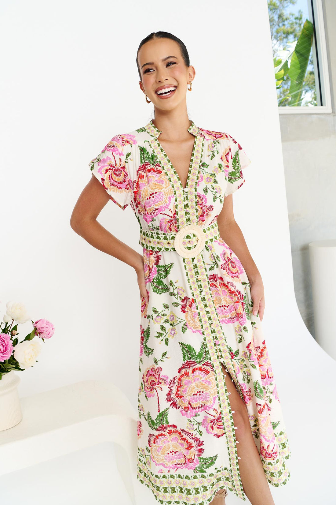 Monet Midi Dress - Ivory