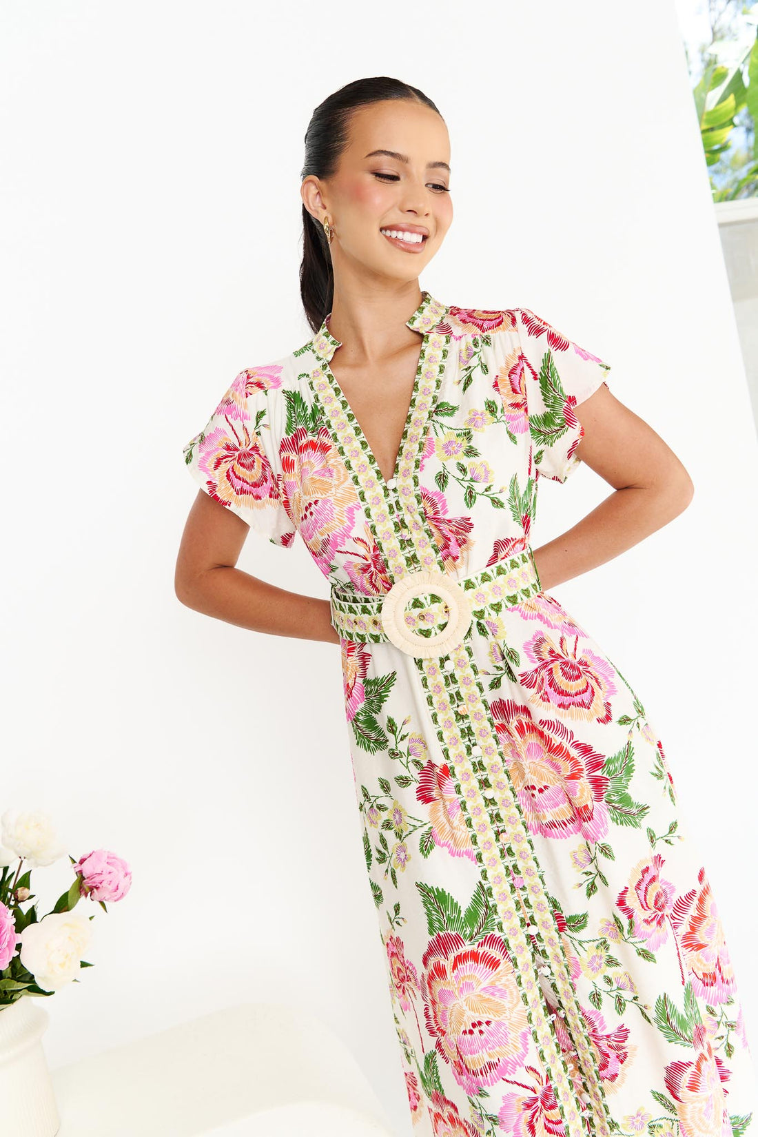 Monet Midi Dress - Ivory