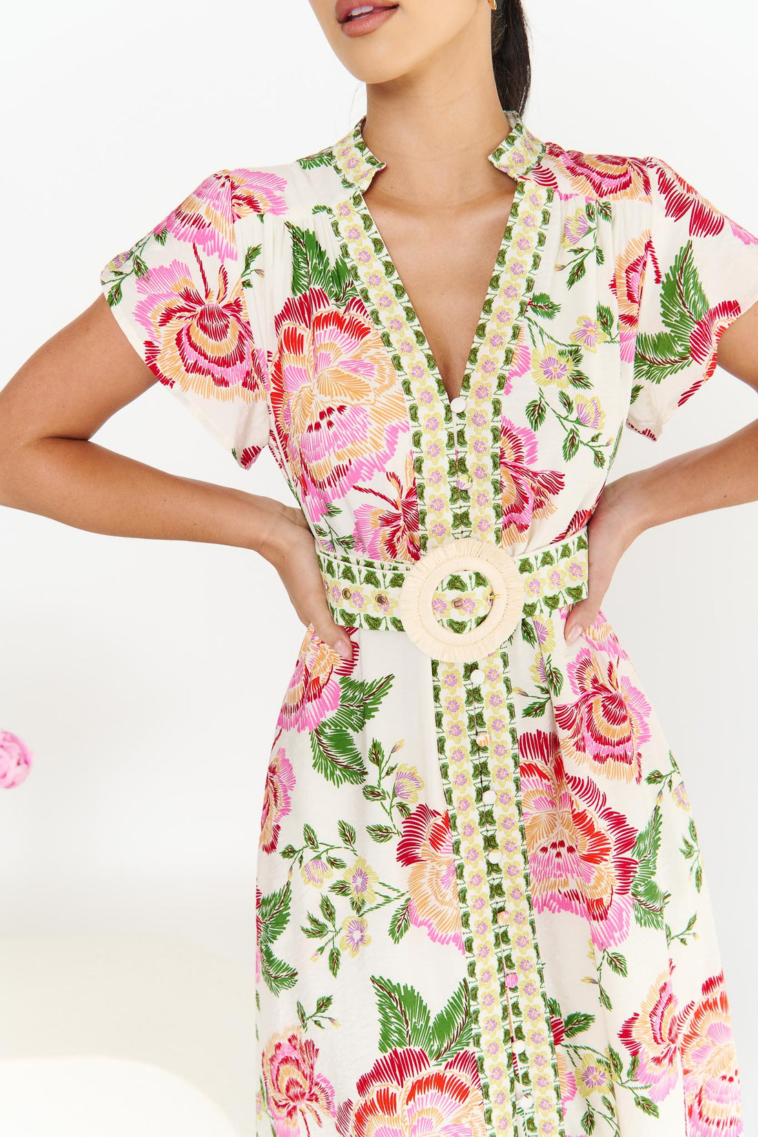 Monet Midi Dress - Ivory