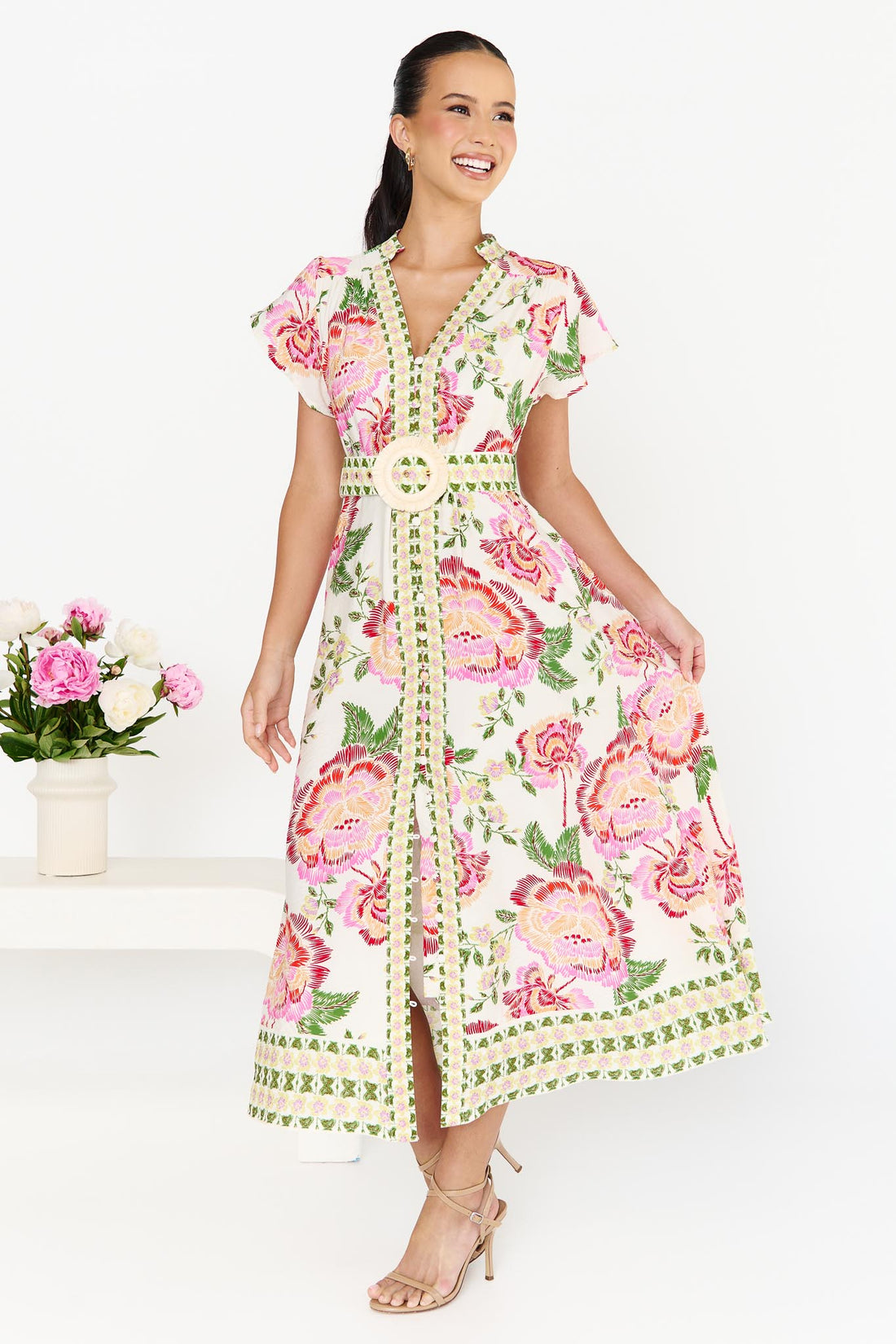 Monet Midi Dress - Ivory