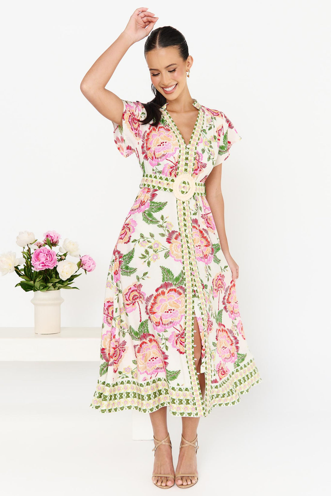 Monet Midi Dress - Ivory