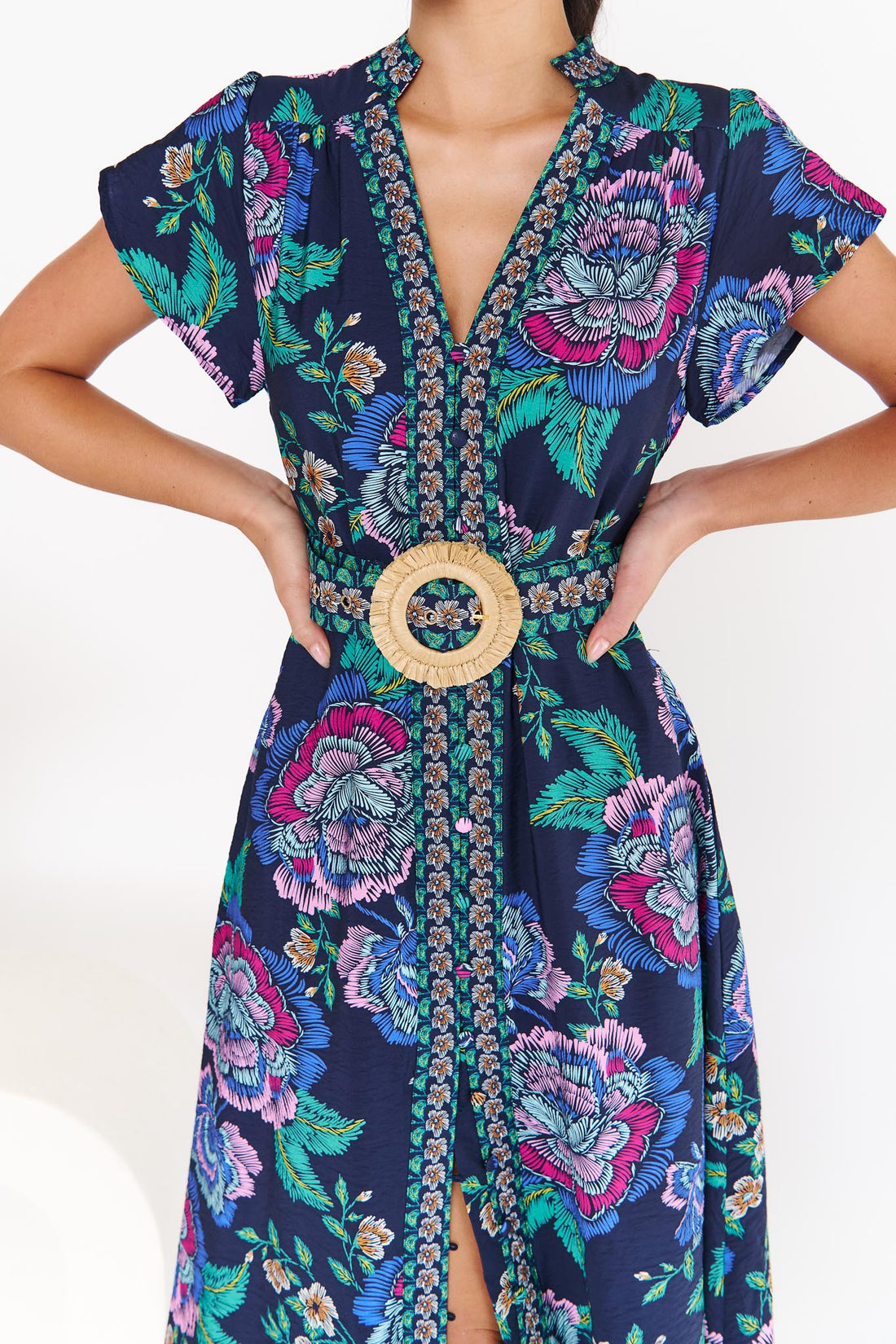 Monet Midi Dress - Navy