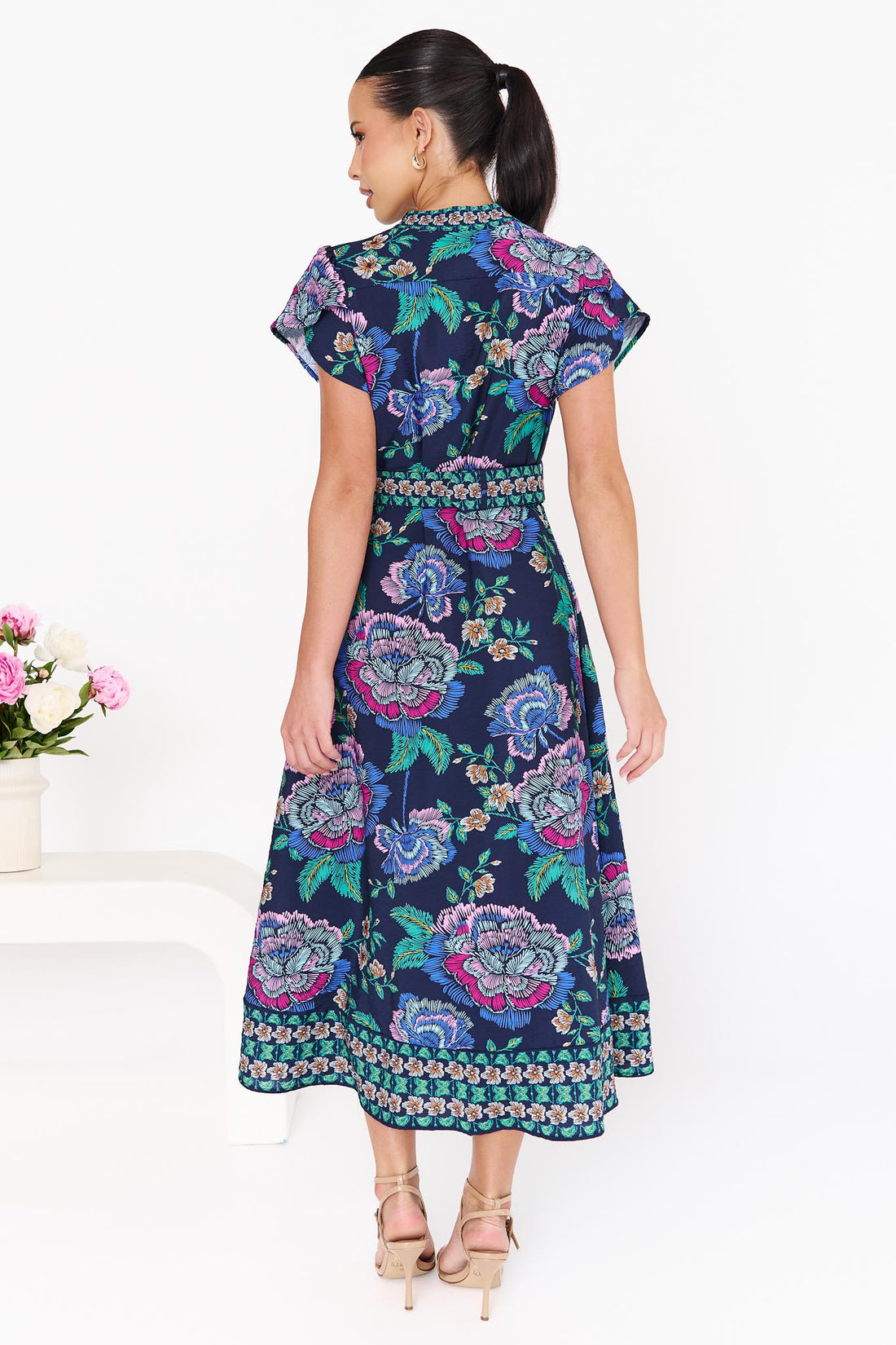 Monet Midi Dress - Navy