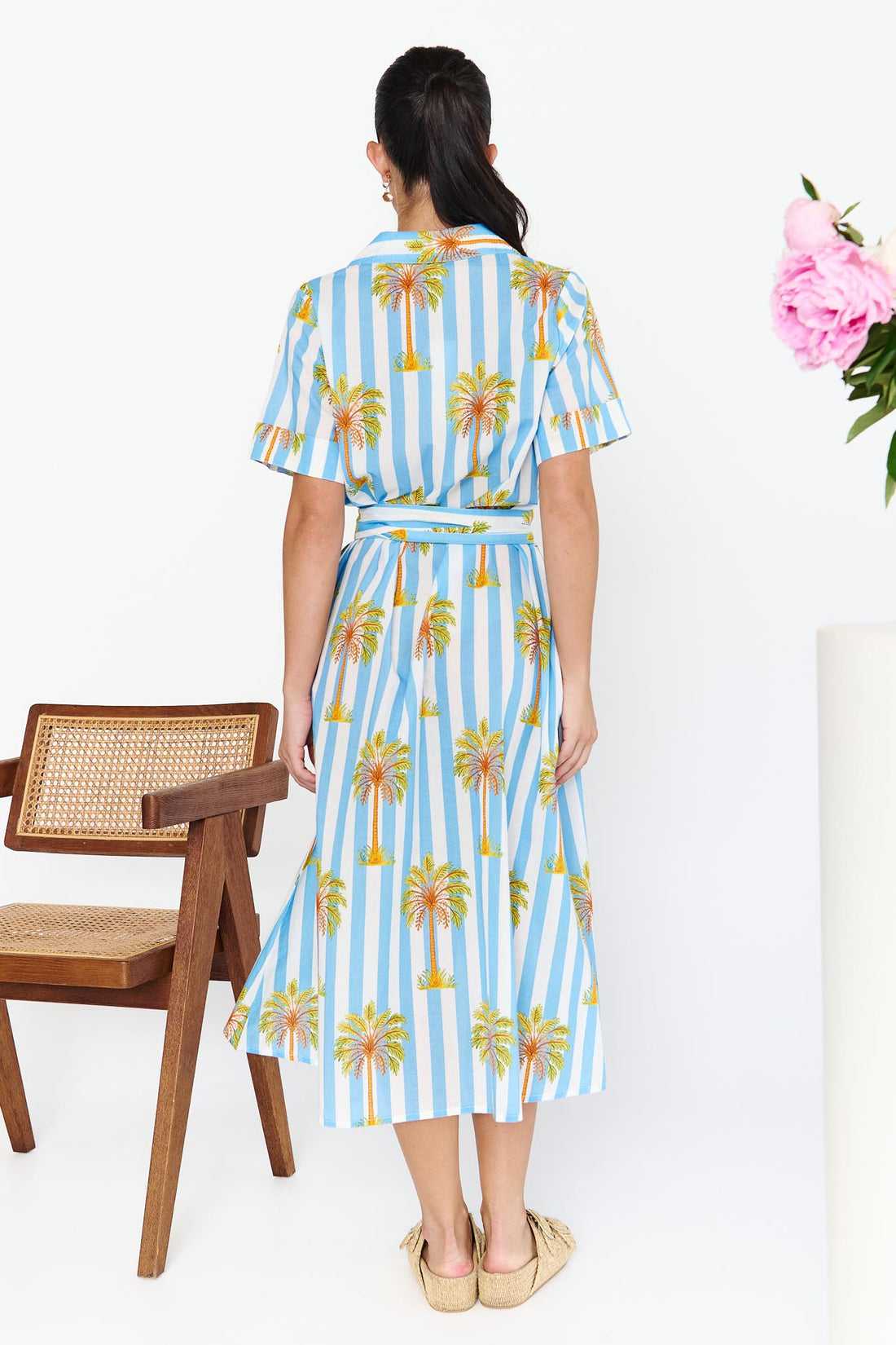 Noosa Dress - Blue Palm