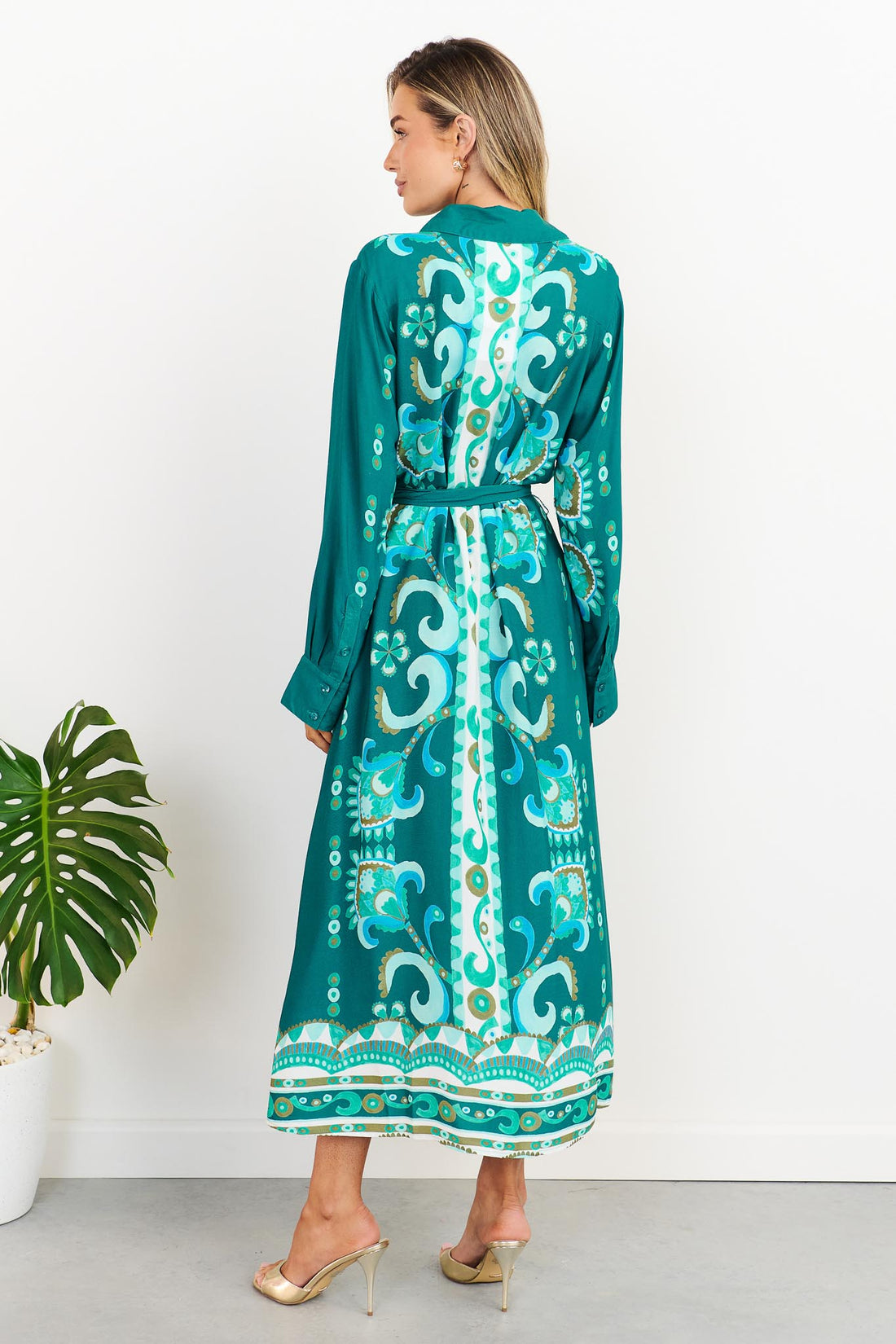 Olivia Shirt Dress - Jade Green