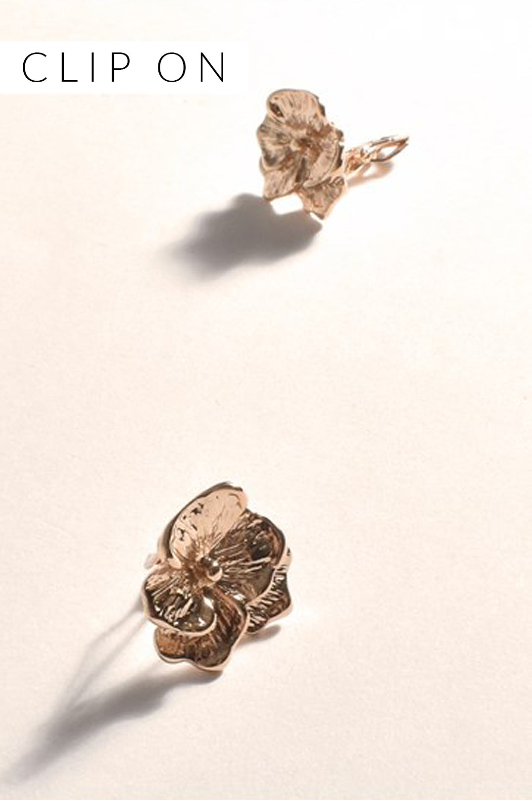 Pansy Clip On Earrings - Gold