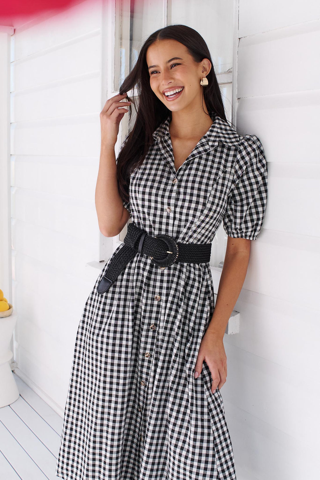 Poppy Gingham Dress - Black