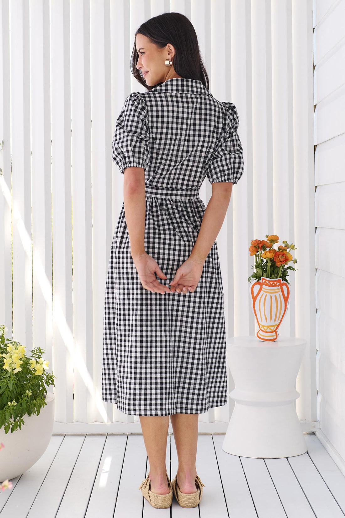 Poppy Gingham Dress - Black