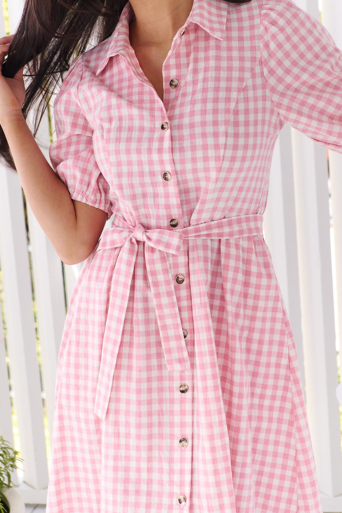 Poppy Gingham Dress - Pink