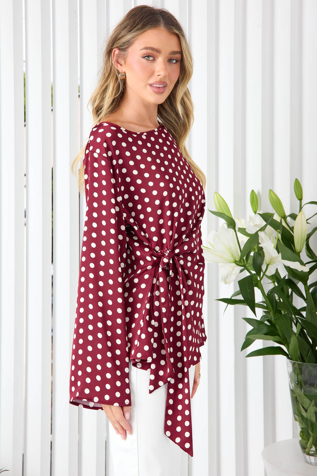 Poppy Spot Print Top