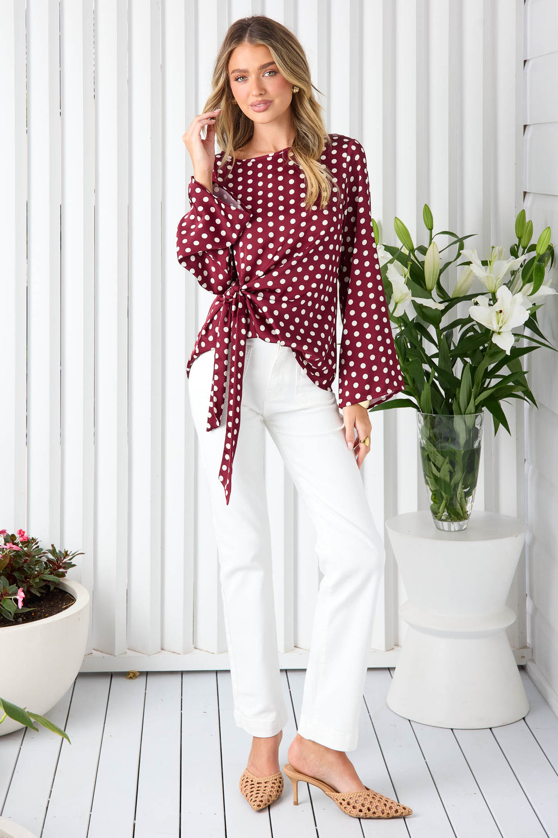 Poppy Spot Print Top