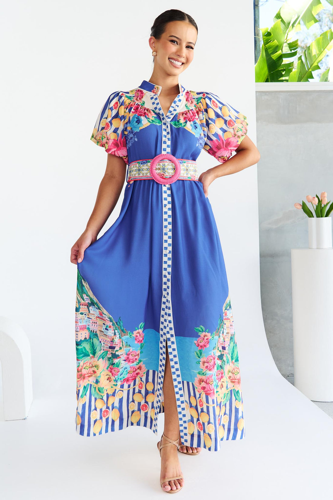 Positano Maxi Dress - Blue - Exclusive