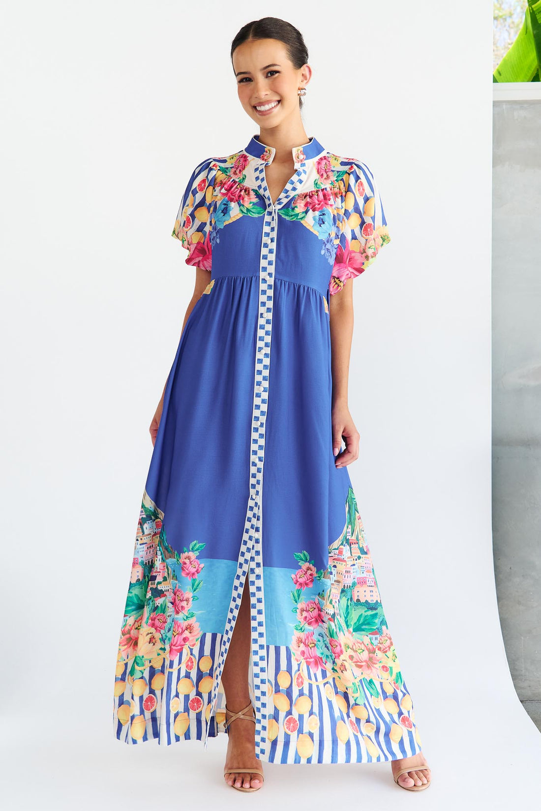 Positano Maxi Dress - Blue - Exclusive