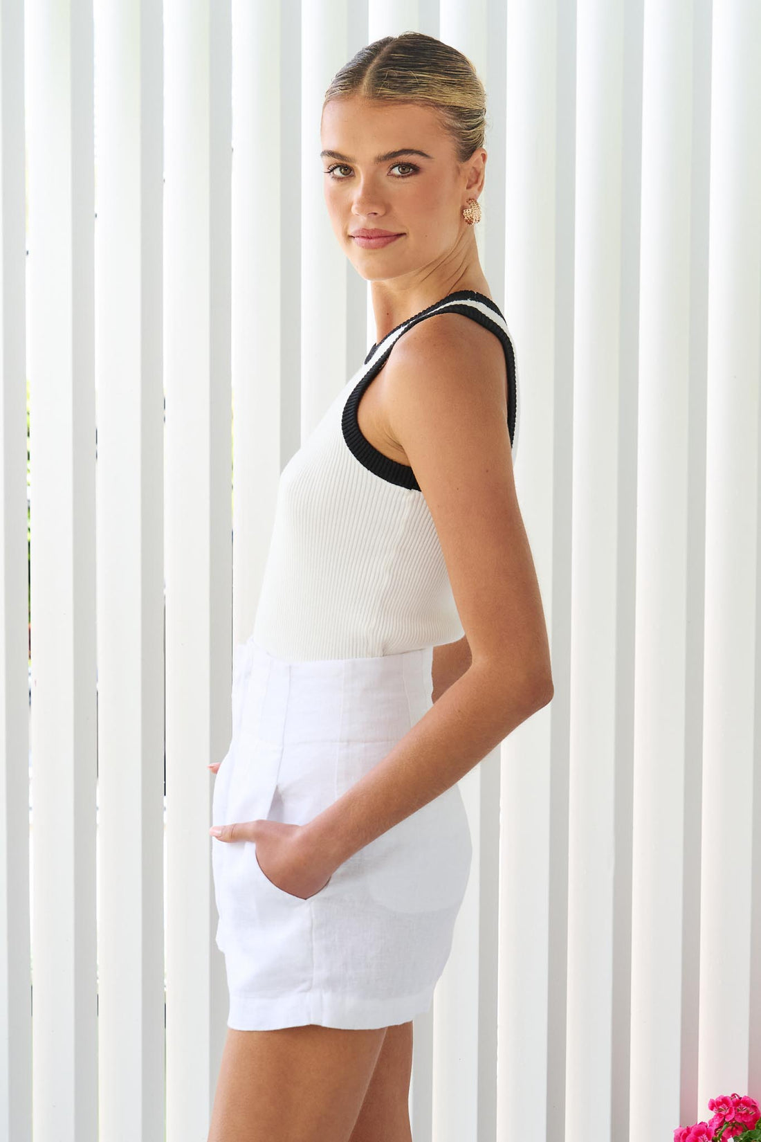 Ria Knit Tank - White