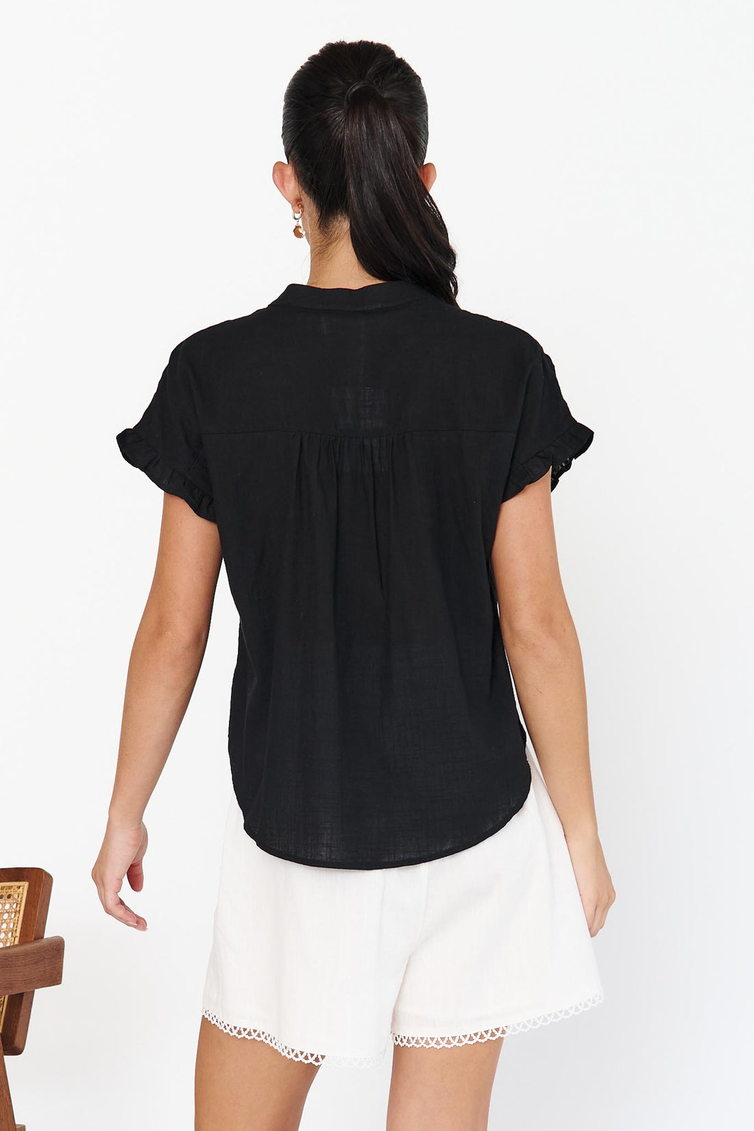 Rio Holiday Cotton Shirt - Black