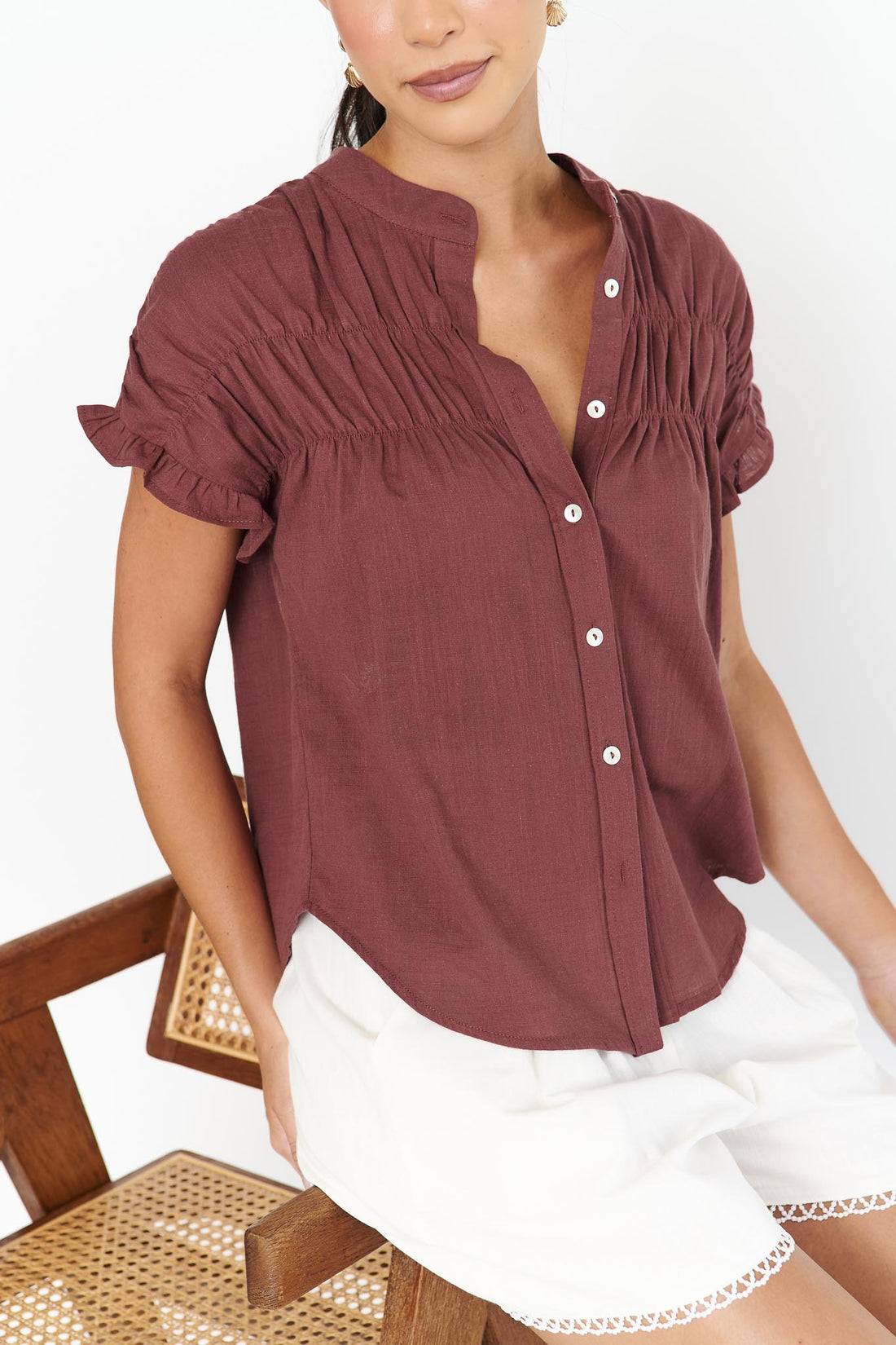 Rio Holiday Cotton Shirt - Brown