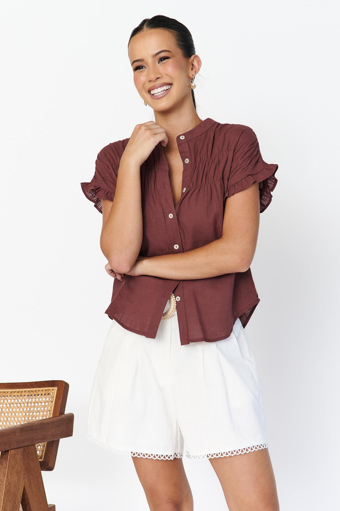 Rio Holiday Cotton Shirt - Brown