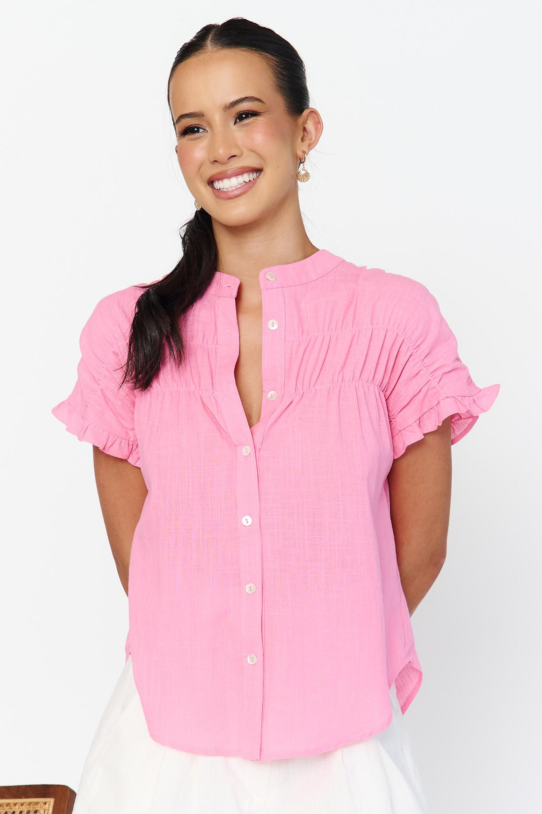 Rio Holiday Cotton Shirt - Pink