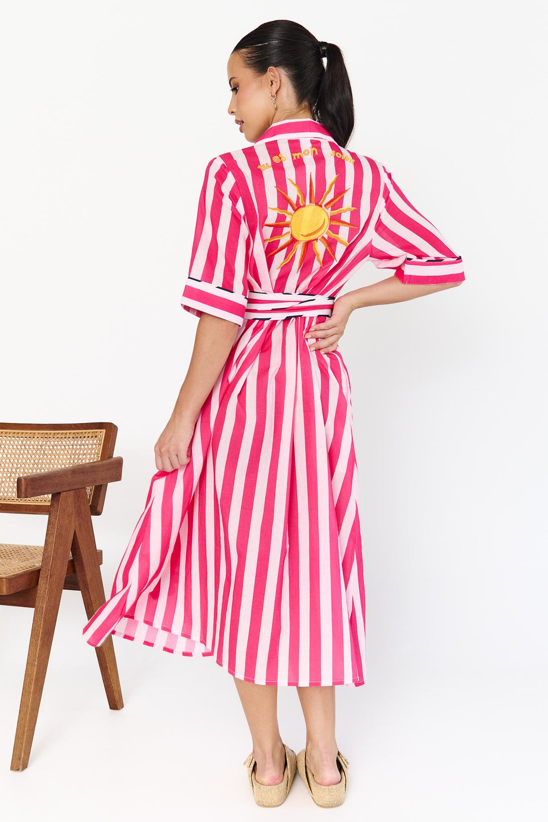 Rosa Dress - Pink Stripe