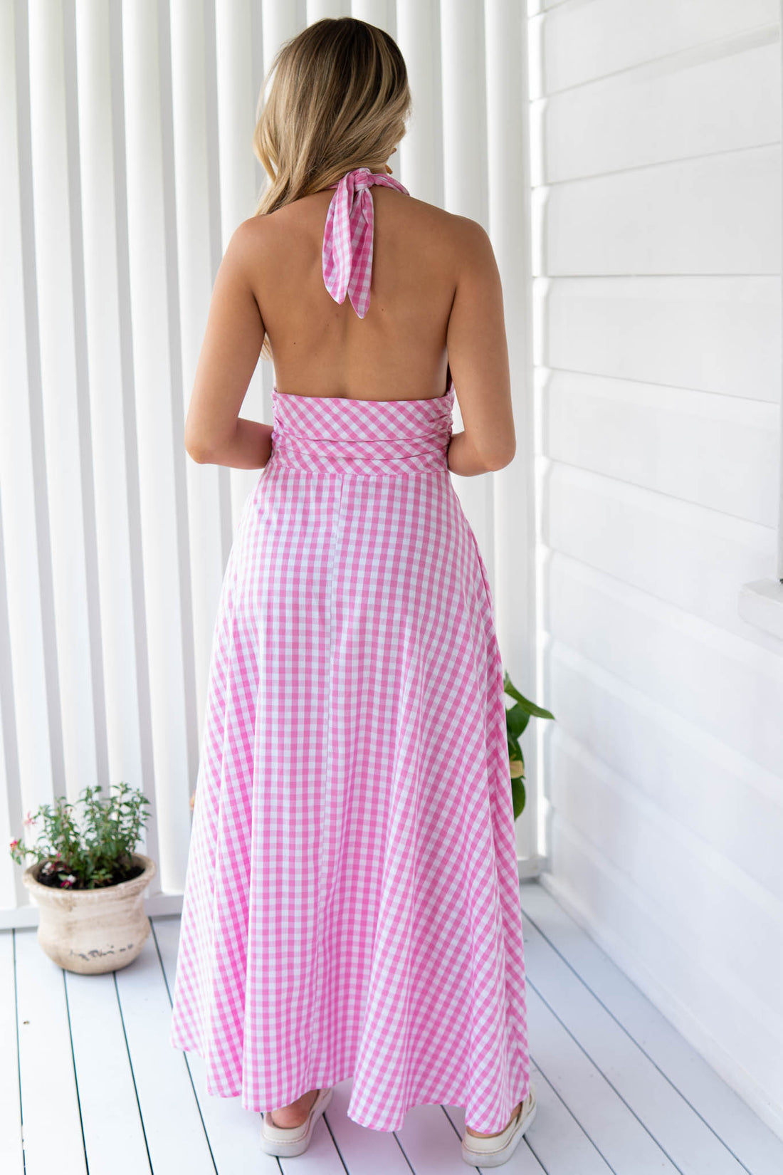 Sacha Pink Halter Neck Maxi - FINAL SALE