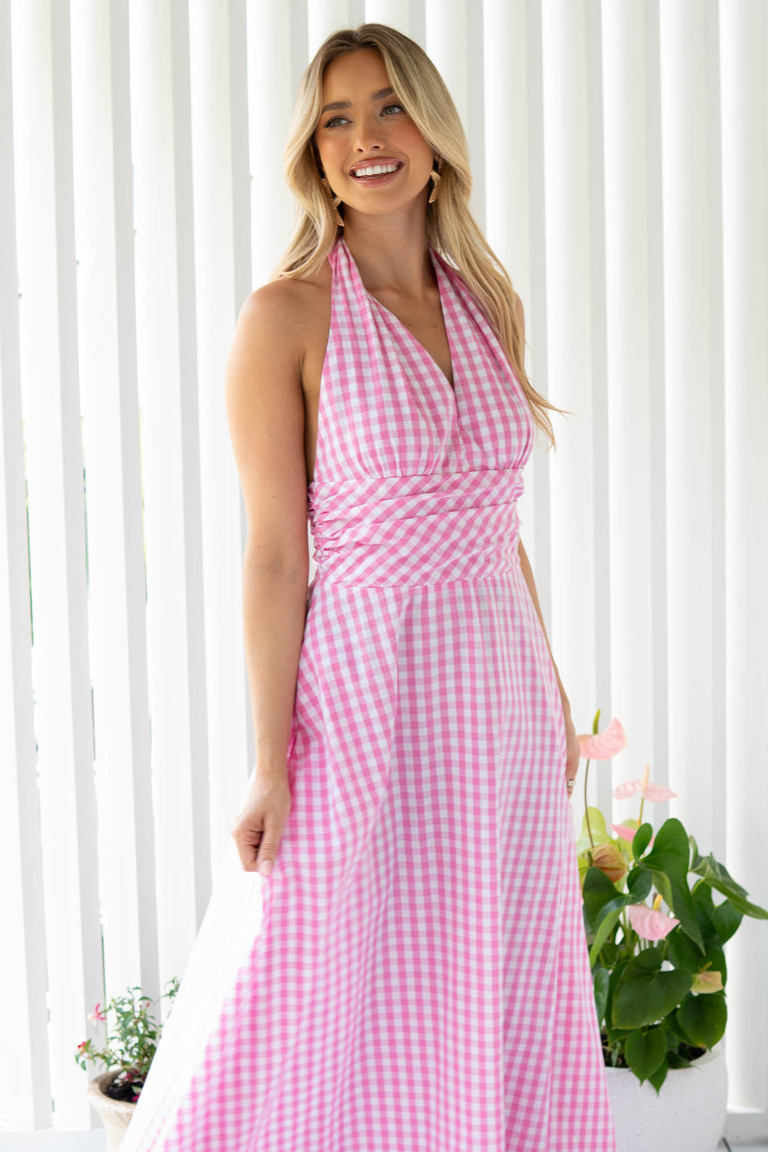 Sacha Pink Halter Neck Maxi - FINAL SALE