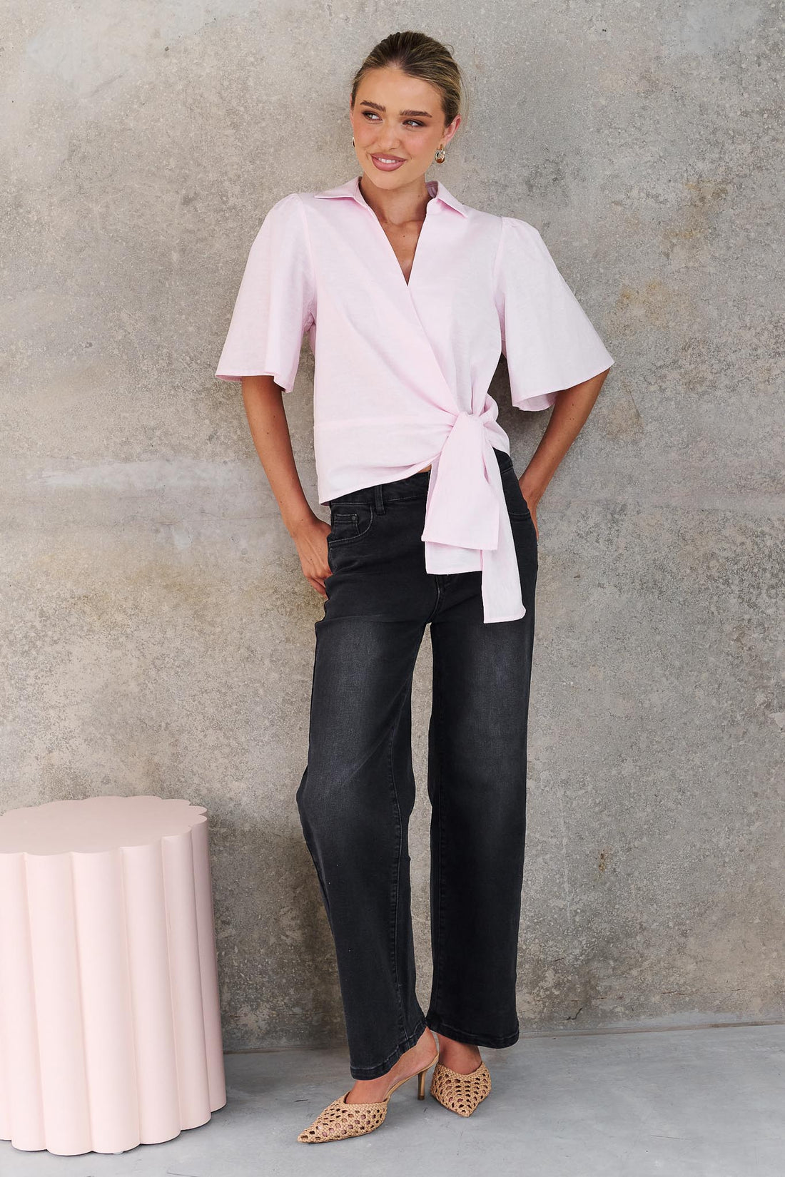 Signature Tie Shirt - Pink