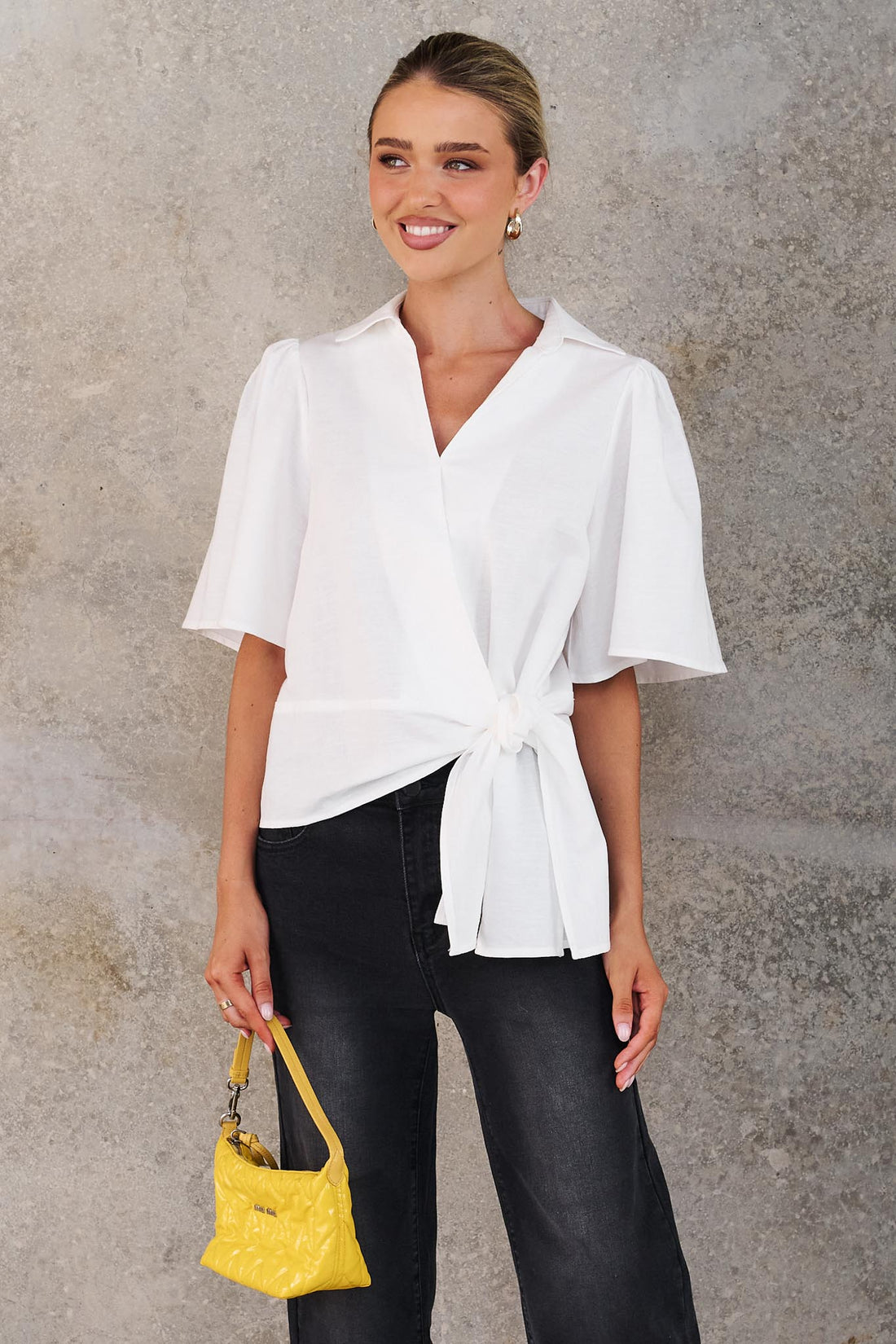 Signature Tie Shirt - White