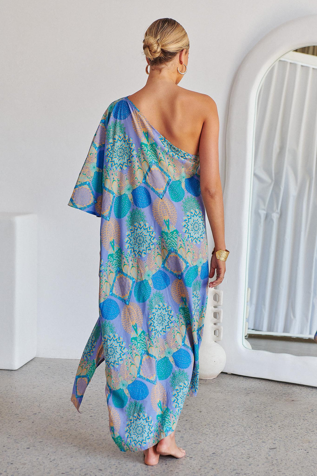 Sojo One Shoulder Dress - Pacific Print - SALE