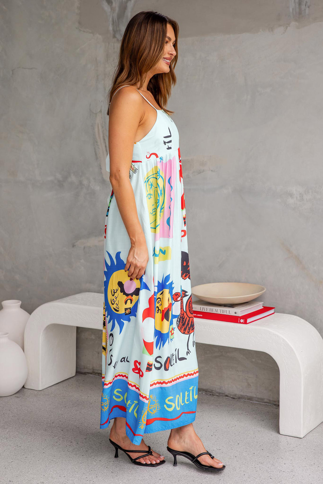 Soleil Print Maxi Dress - Blue