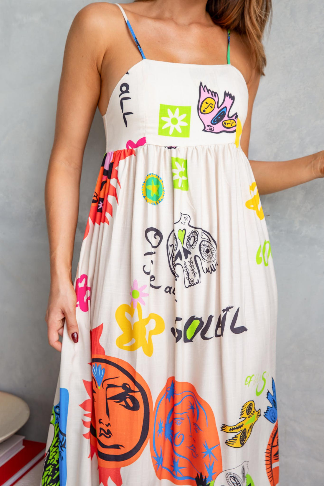 Soleil Print Maxi Dress - Blush