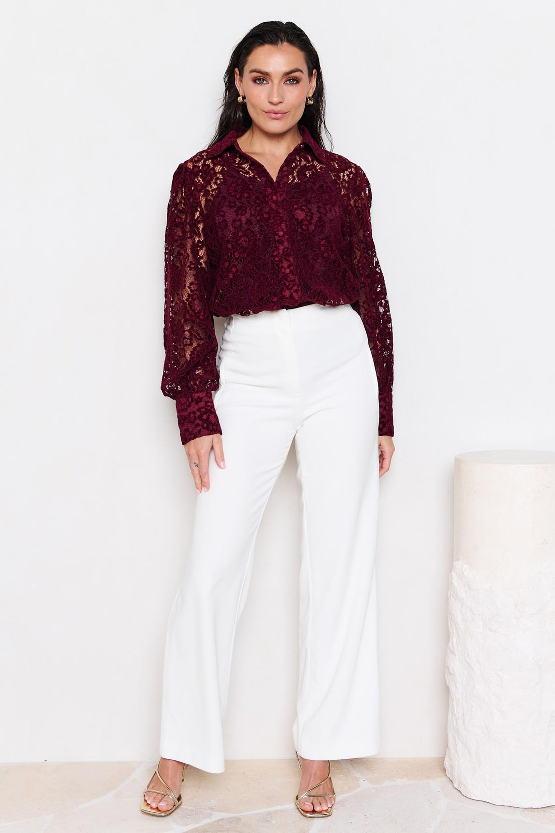 Soraya Lace Shirt - Plum