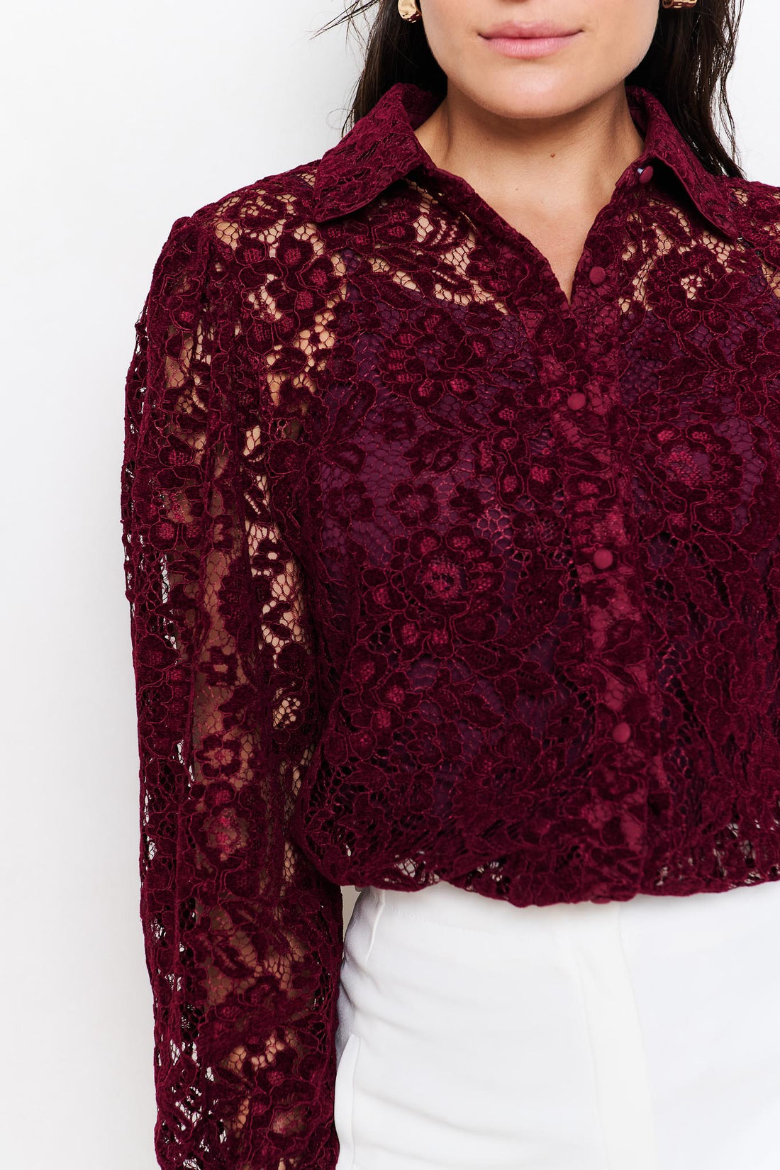 Soraya Lace Shirt - Plum