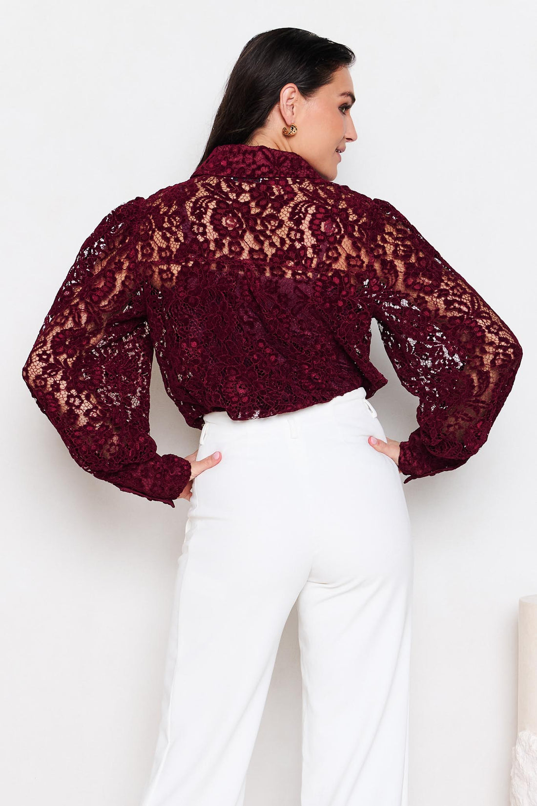 Soraya Lace Shirt - Plum