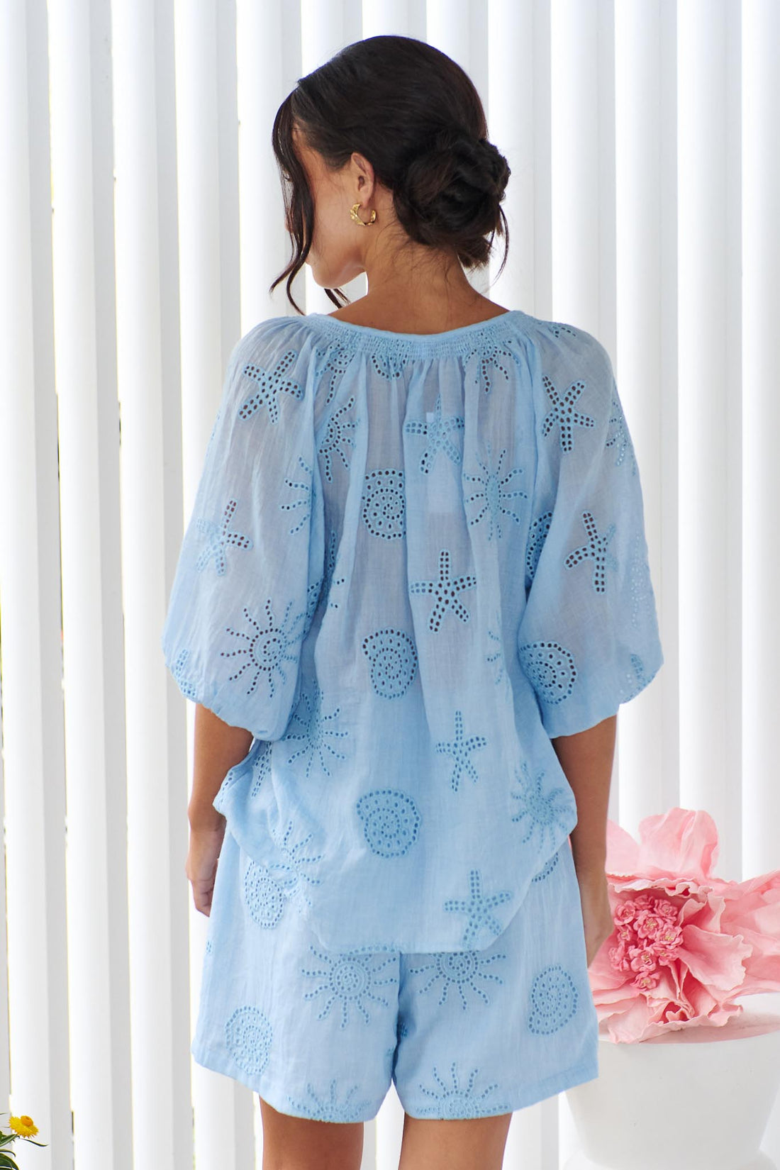 Sorrento Broderie Top - Blue