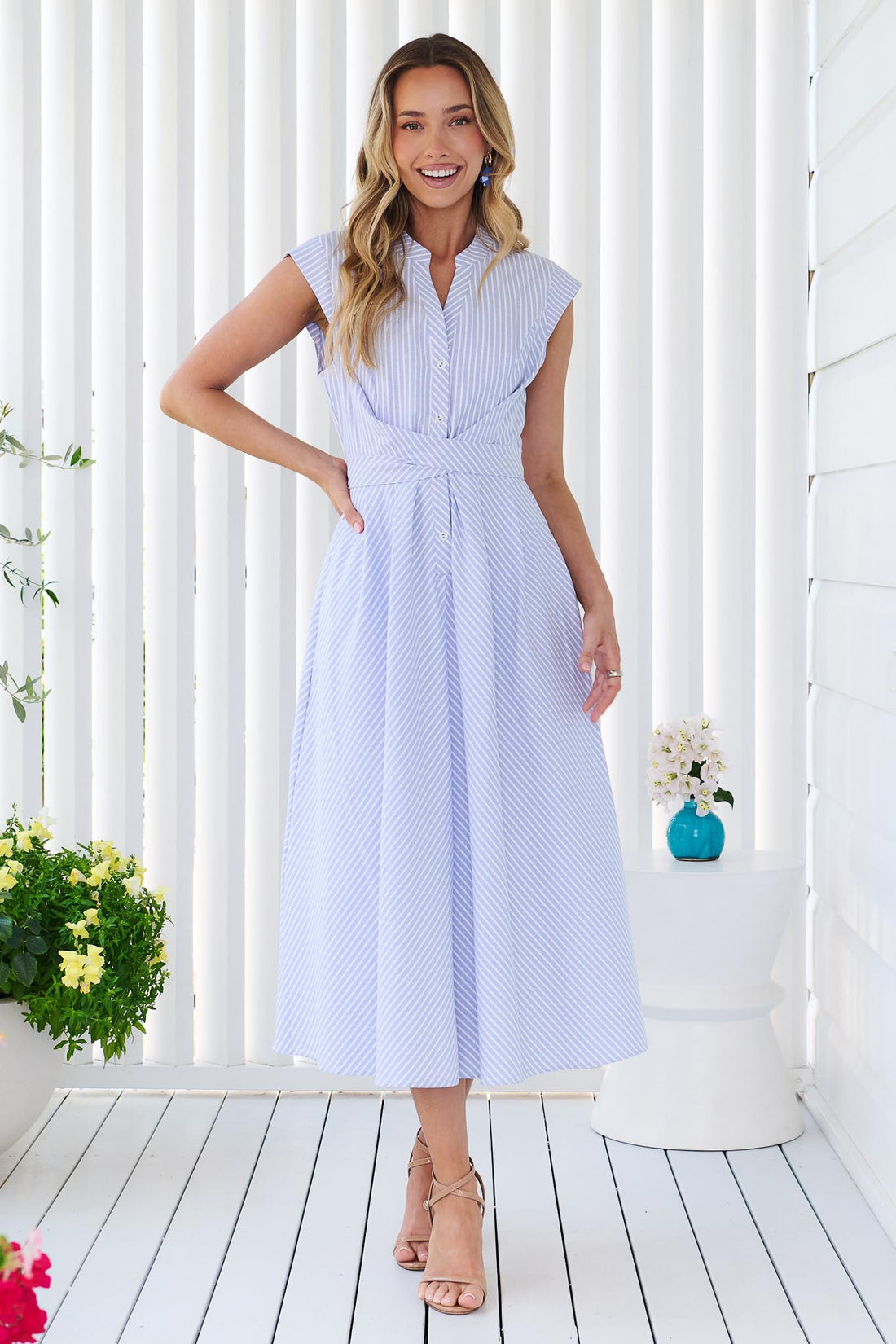 Stevie Shirt Dress - Blue