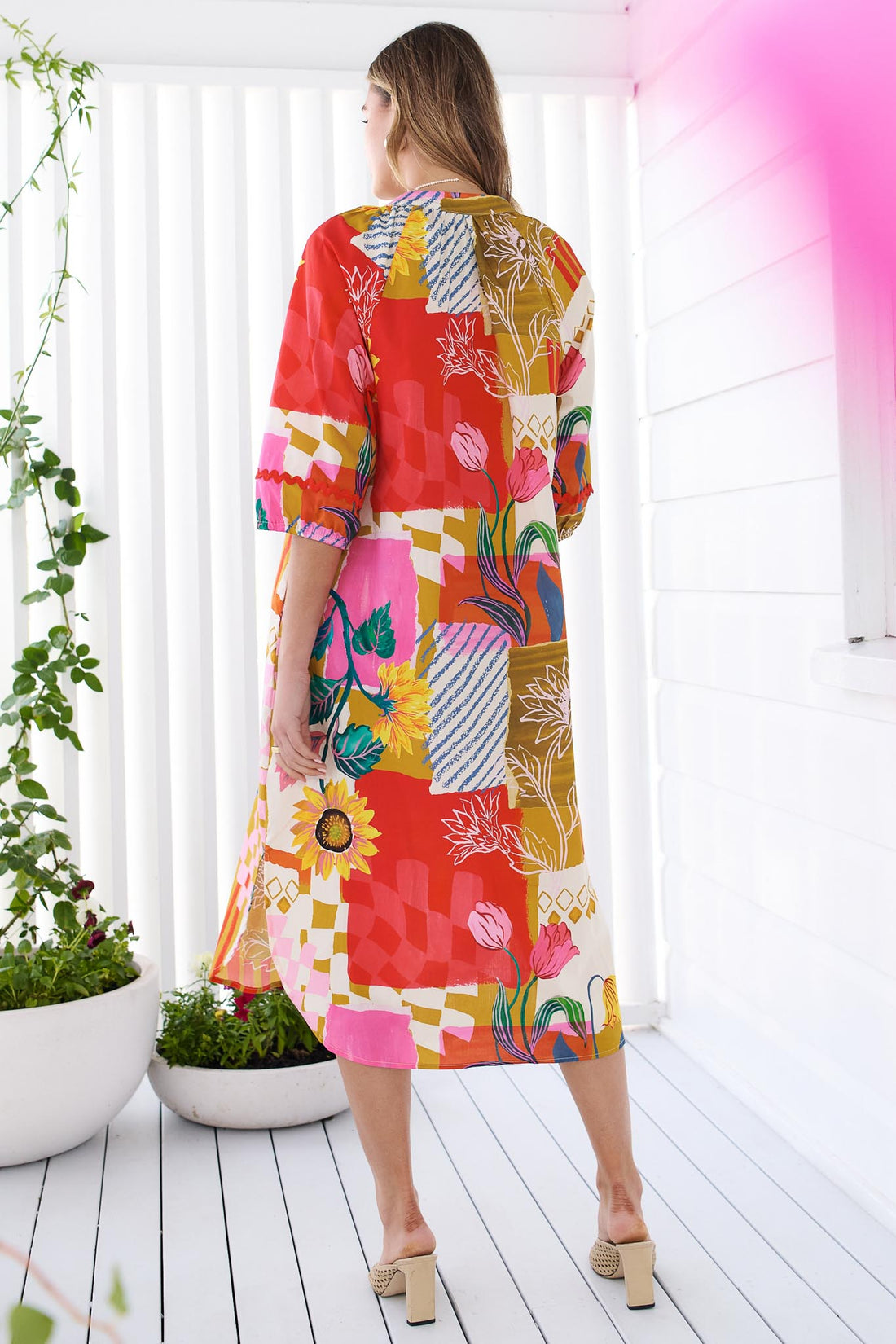 Sunburst Cotton Midi Dress